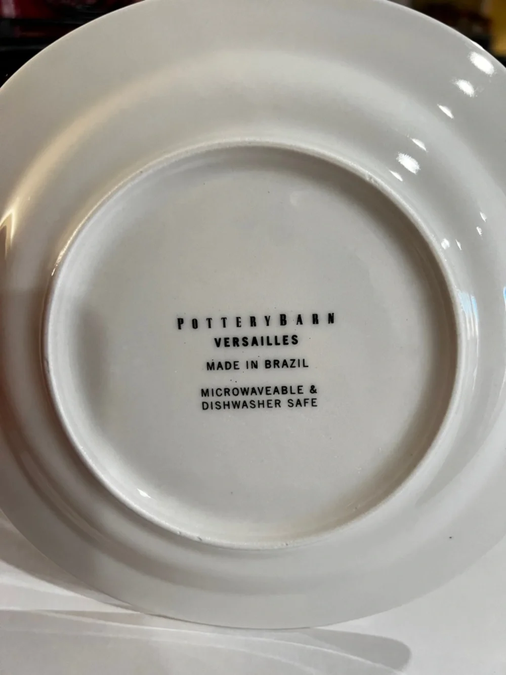 Pottery Barn Versailles Salad Plate Semi-Square Black/White Ceramic